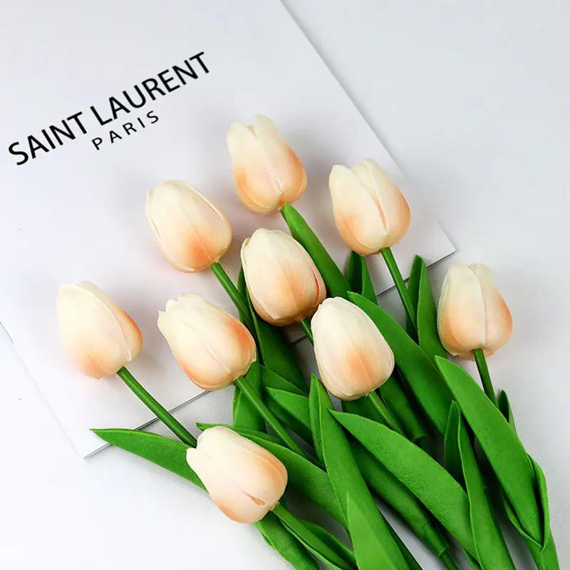 1pc Tulips Flowers Artificial Tulip Bouquet PE Fake Flower Wedding Party Decoration Mother Day Gifts Home Garden Decor
