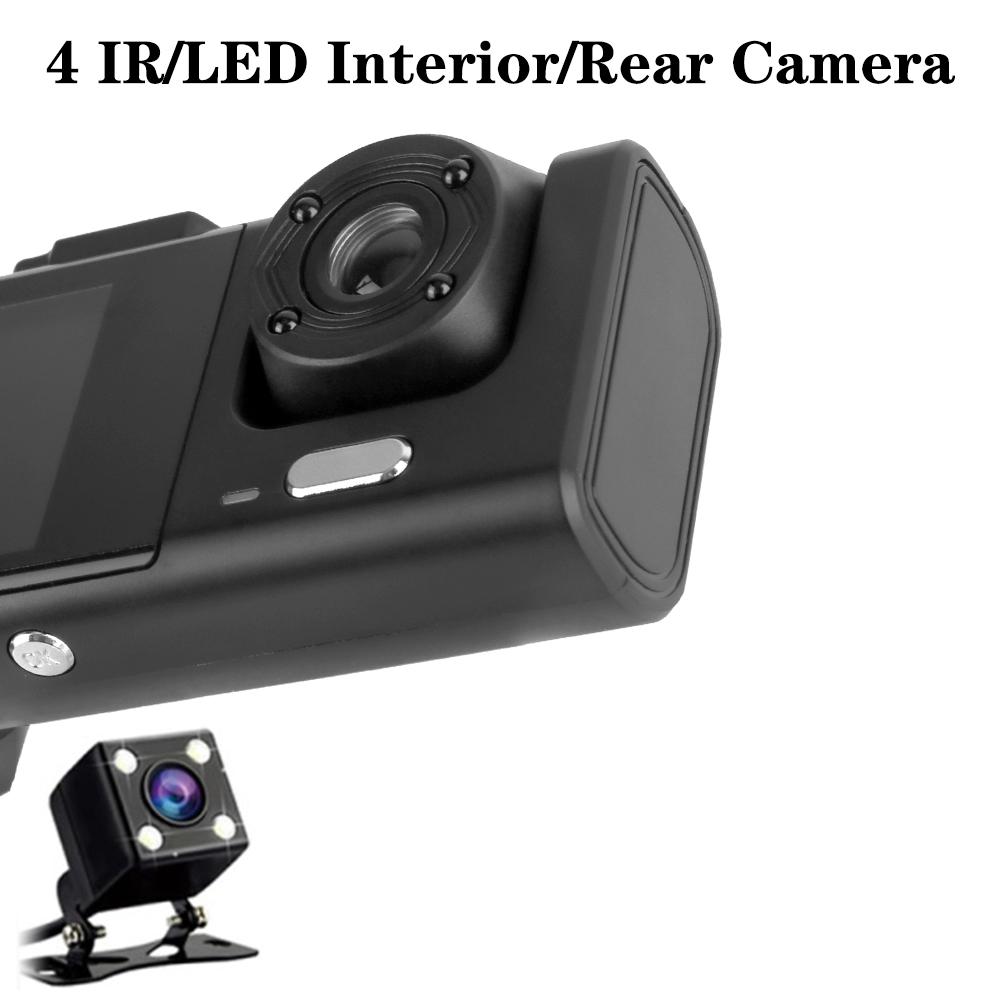 Universal Interior Monitor HD 1080P 12V Auto Accessories 3 Lens Driving Video Recorder 2 Inch Screen Car DVR Dash Cam Rearview Camera