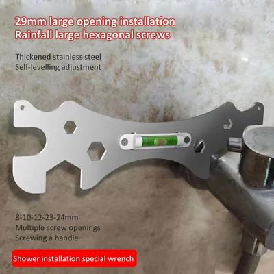 Spezialschlüsselwerkzeug mit Wasserwaage Duscharmatur Installation Badezimmer Multifunktionaler Messschieber Entfernungsmesswerkzeug Schraubenschlüssel
