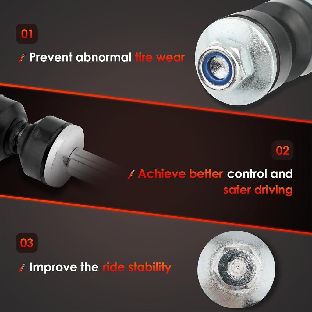 K80631 Front Sway Bar Stabilizer End Links 2 PCS, Compatible With Chevy Silverado Avalanche Suburban Tahoe Astro Express GMC Sierra Savana Yukon XL