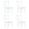Vidaxl Matsalsstolar, 4 st., Vita, Massivt Gummiträ