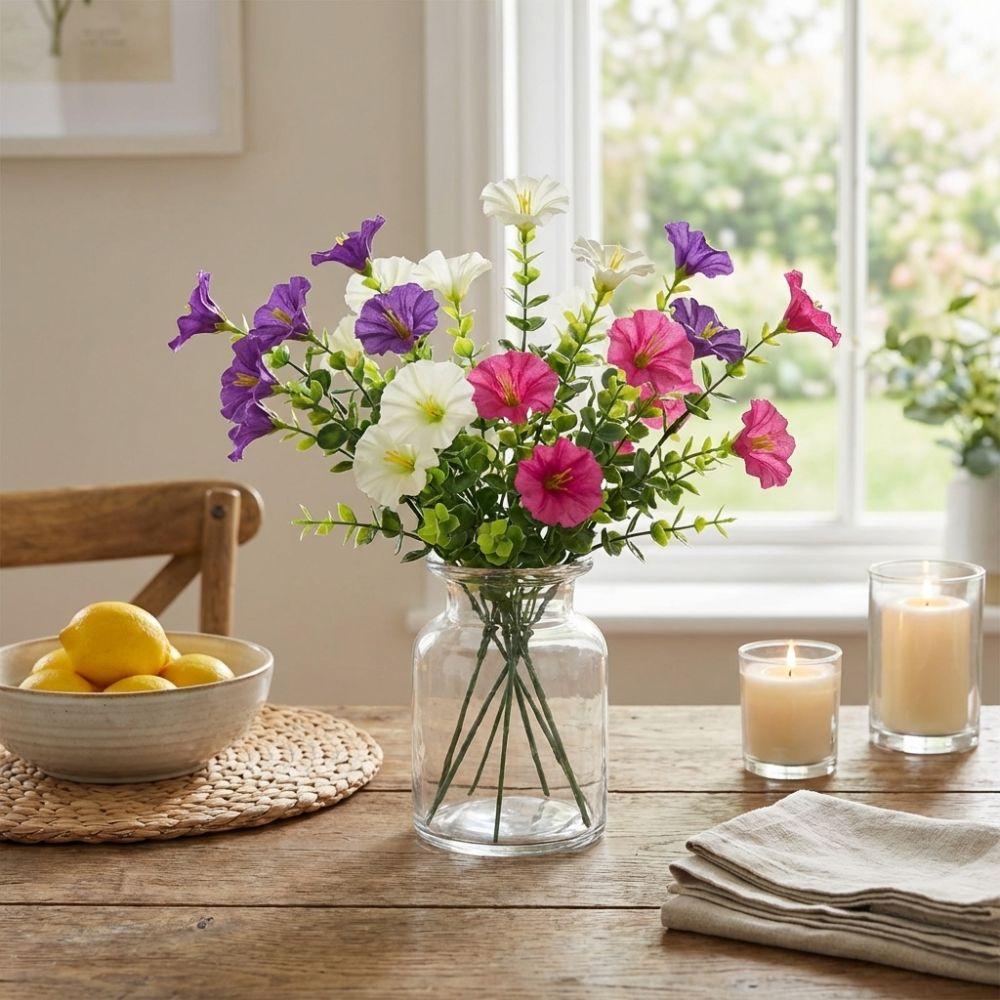UV Resistant Artificial Morning Glory Flowers Lifelike Simulation Silk Flower  Outdoor