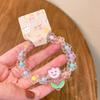 Bracelet for Kids, Macaron Color Beads Elastic Wristband, Cartoon Watermelon Lollipop Fried Egg Pendant Bracelet for Lightweight Gift Accessory