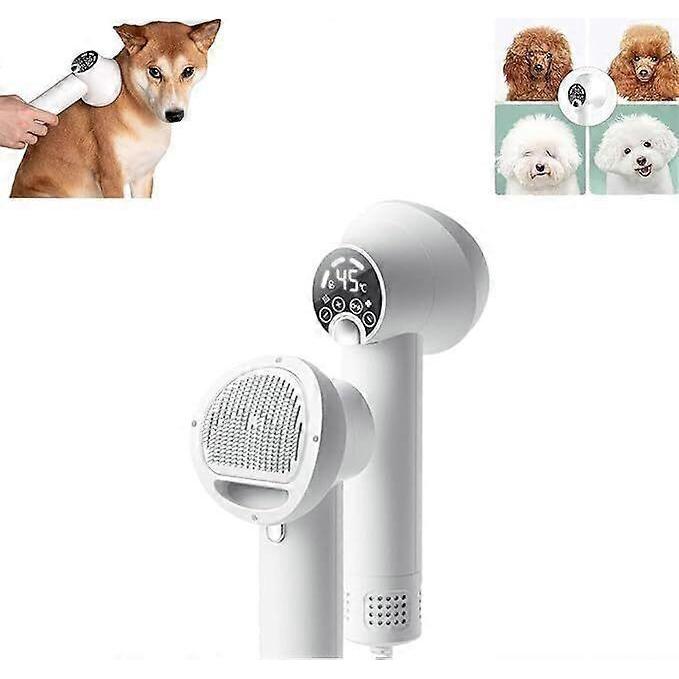 Low Noise Pet Hair Dryer with Slicker Brush Steam Brush for Dogs