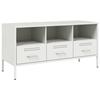 VidaXL Meuble TV, Armoire de Télévision avec Pieds, Support Télé avec Rangement Salon Salle de Séjour, Blanc 100,5x39x50,5 843041