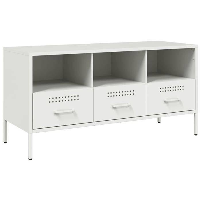 VidaXL Meuble TV, Armoire de Télévision avec Pieds, Support Télé avec Rangement Salon Salle de Séjour, Blanc 100,5x39x50,5 843041