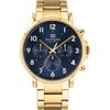 Historical Collection Blue Dial Gold Toned Stainless Steel Bracelet Men's Quartz Watch 1710384