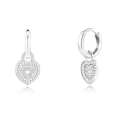 Silver 925 Lock-in Heart Earrings