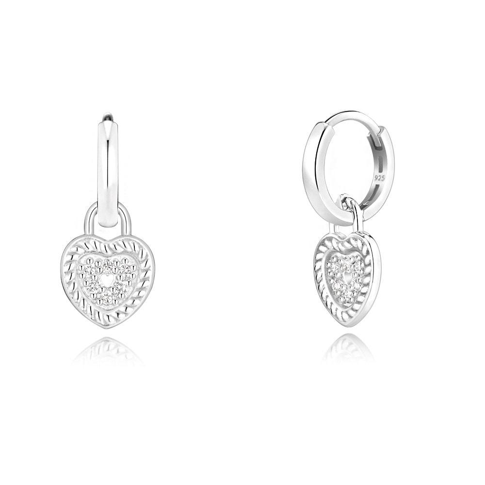 Silver 925 Lock-in Heart Earrings