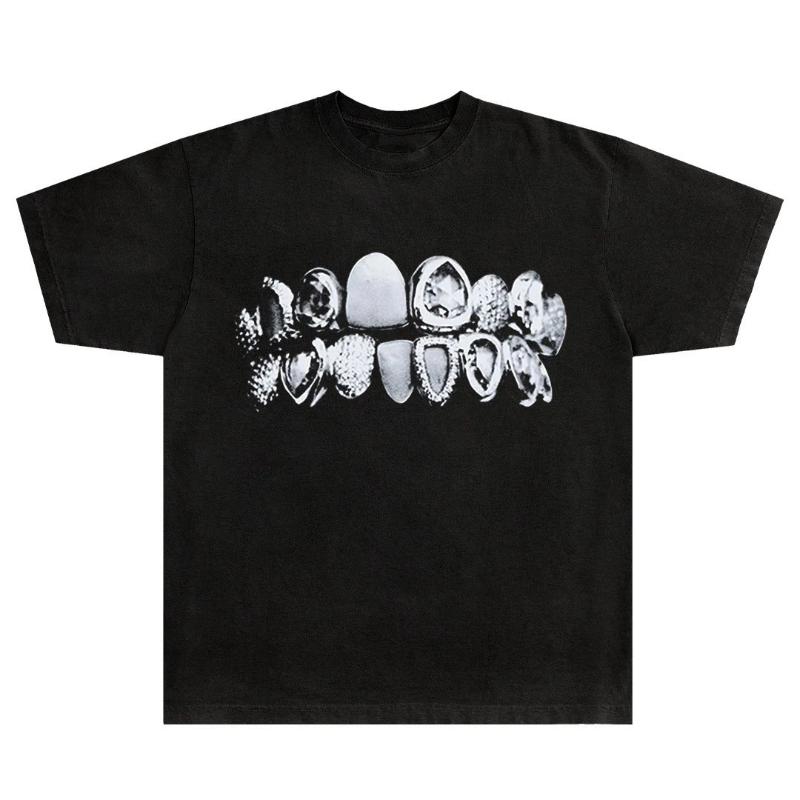 American Retro Men's Y2k Hip-hop Black Shirt 220g Retro Fashion Men's and Women's Streetwear