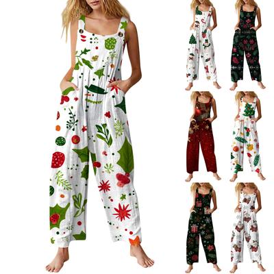Damen Jumpsuit Bedruckter lässiger lockerer Jumpsuit
