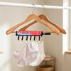 Foldable Travel Hanger 6-Clip Socks Drying Rack Compact Space-Saving Clothes Hanger for Underwear Towels, Hotel Laundry Camping