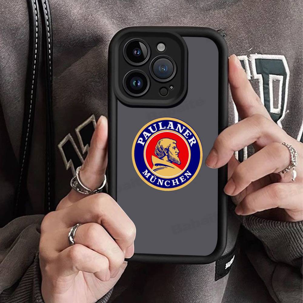 

German Beer P-Paulaner For IPhone 17 Pro Max 16 15 14 13 12 11 Plus Black Soft Phone Cover iPhone 12