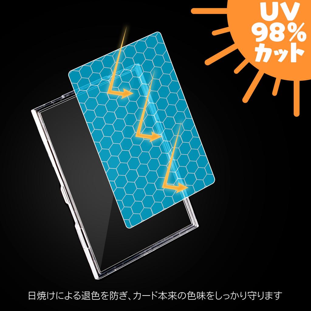 Slim Card Loader UV Fits Regular Size 66x92mm Official Cards with 63x88mm Slim Card Pokemon Card Full Trading Card Card Sleeves (40-Pack) Protection,