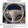 Svart Fauxläder Handstygn Halkfritt Bilrattöverdrag Fläta för Toyota Corolla Yaris Verso sportivo ZZE123 1999-2005