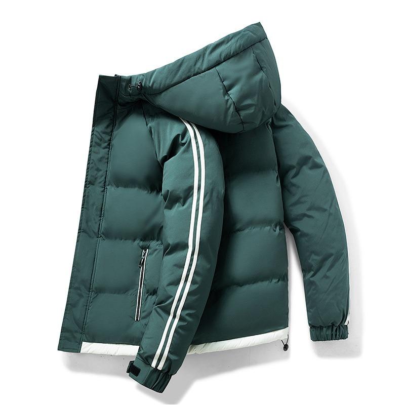 

Свободная мужская одежда на хлопковом наполнителе, Зимняя одежда Хлеб , Куртка с капюшоном, Повседневная синяя теплая и утолщенная куртка на хлопковом наполнителе. M