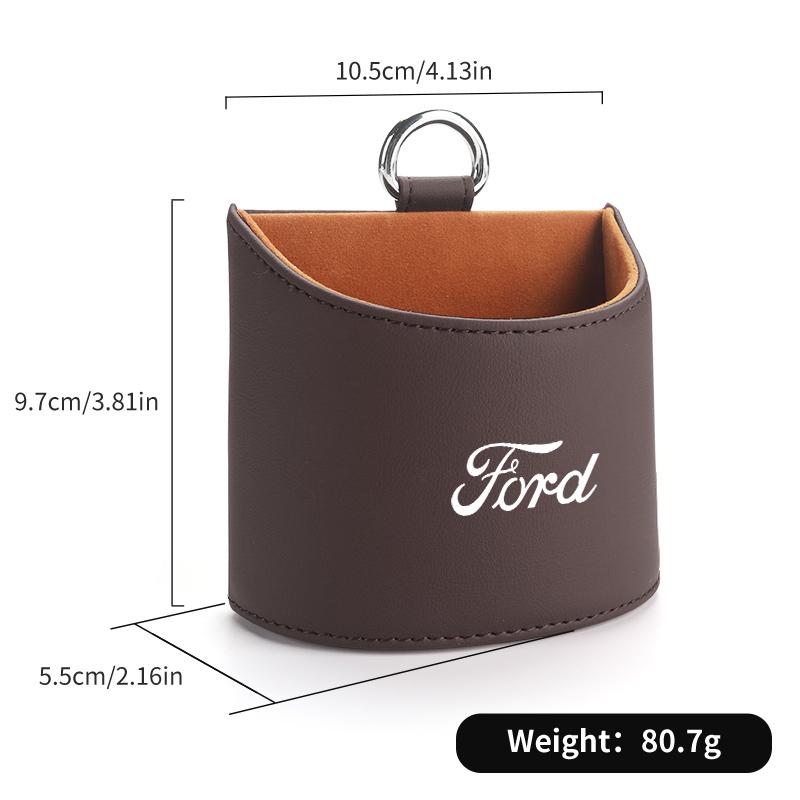 AKP1 Car Air Vent Storage Box Nappa Leather Auto Vent Mount Organizer For Ford Escape Ecosport Fusion Explorer Expedition Taurus