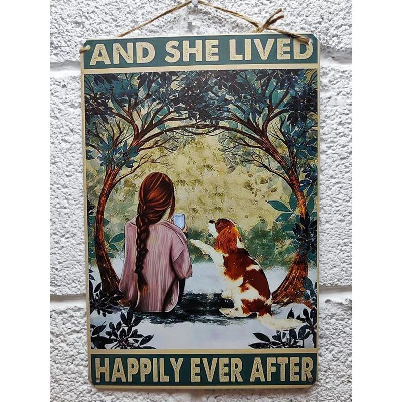Vintage Spaniel Metal Poster, Retro Dog Wall Art Decor