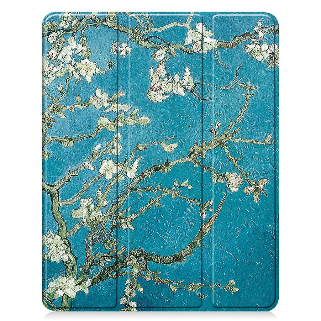 Für iPad Pro 13 (2024) Tablet-Hülle mit Musterdruck, dreifach faltbar, mit Ständer, Leder + TPU-Abdeckung mit Stifthalter