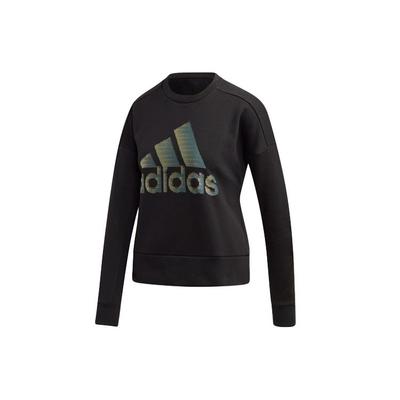 Felpa Pullover Americana Casual a Girocollo Larga in Pile da Donna Felpa Nera DZ8676