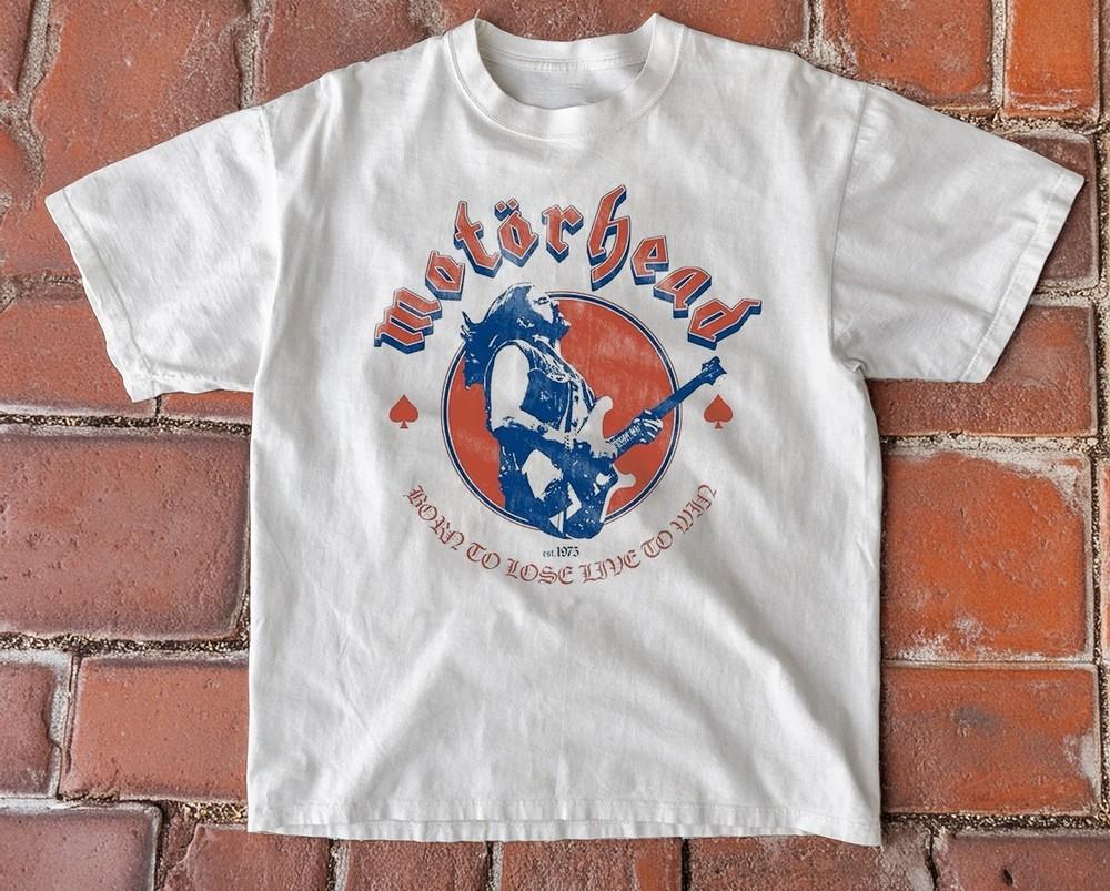 Motörhead Young Lemmy Born To Lose  White Cotton Tshirt Unisex T-Shirt XXXXL
