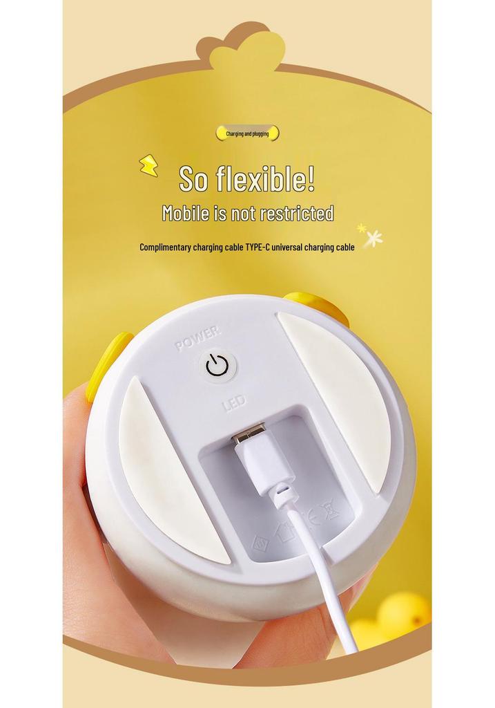 Cute Duck USB Rechargeable Silicone Night Light - Seven-Color Tap Light
