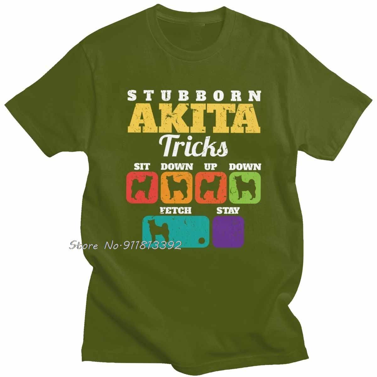 

Personality Mens Akita Stubborn Akita Tricks Retro Oversized Premium Tshirt Aesthetic Leisure Dog Lover T Shirt Men Tshirt 3XL