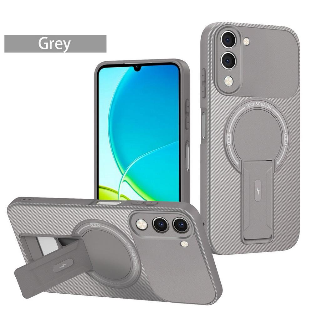 Carbon Fiber Invisible Stand Holder Built-in Magnetic Ring Case for VIVO Y04 Y39 Y29s Y19e VIVO V50 Lite V50 V50e V30 Pro Cover