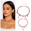 Tassel Blood Drop Necklace Red Halloween Choker Creative Halloween Collarbone Chain  Women