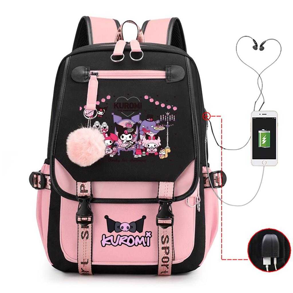 Universal Schoolbag Animation Cartoon Popularity Peripheral Printing Student Casual Backpack Multi-Function With Usb