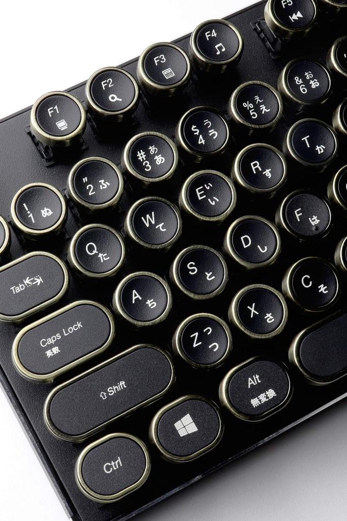 HKW Typewriter Style Mechanical Keyboard Blue Axis 104 Keys USB Wired Japanese Keyboard (Antique Style)