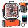 Camping Fan 20000mAh Battery Powered Fan Rechargeable 4 Speeds with LED Lantern - Hanging Portable Outdoor Cold Fan Tent Fans