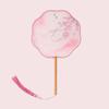 Double-Sided Classical Fan, Ancient Style Semi-Transparent Round Fan with Tassels, Women's Ancient Costume Hanfu Cheongsam Silk Fan