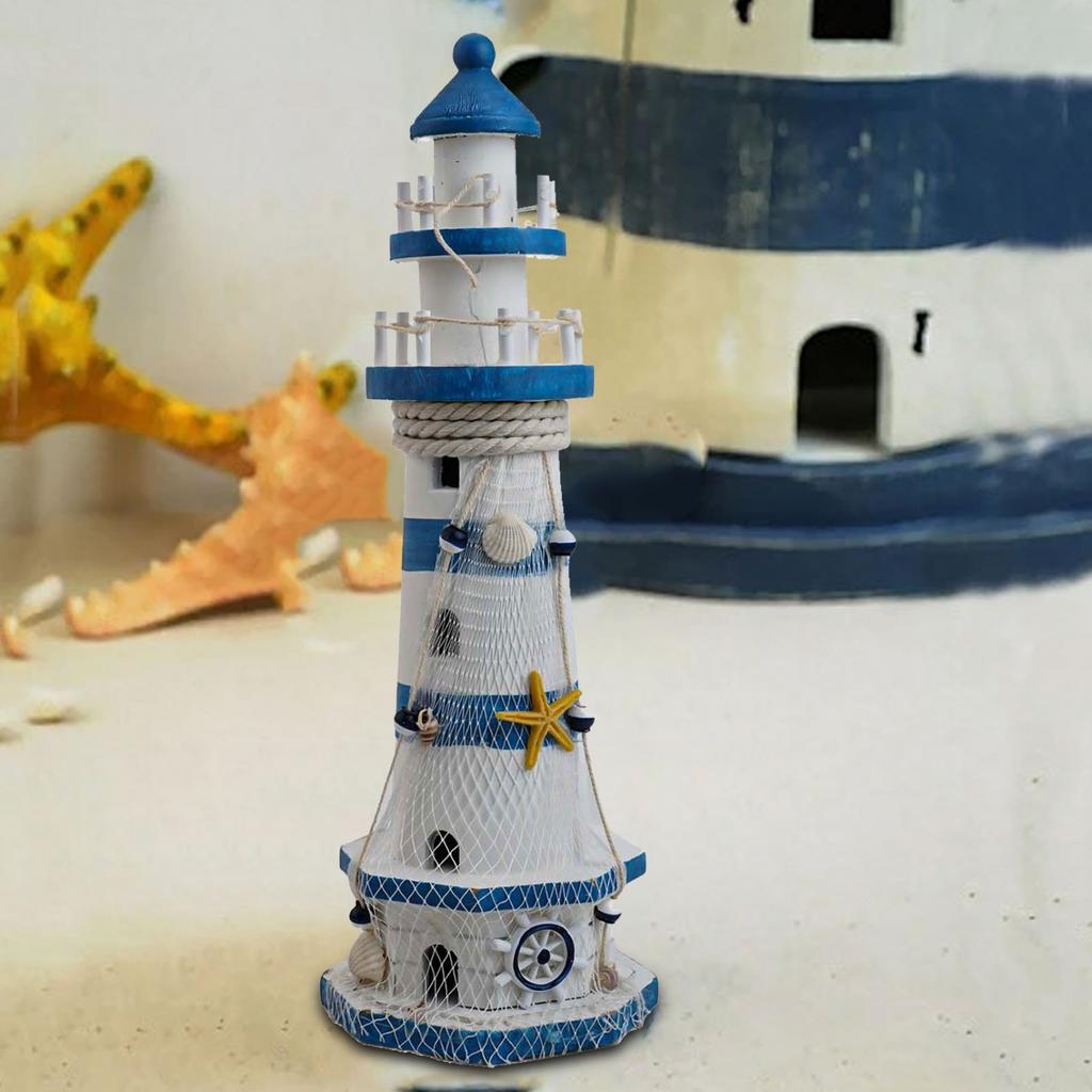 Küstenstil Holzornament Einzigartiges Leuchtturm-Design Handgefertigte Heimdekoration