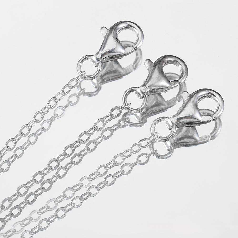 2pcs 925 Sterling Silver Extended Chain with Lobster Clasp Necklace Connectors for DIY Jewelry Making Bracelet Cloth Accessories