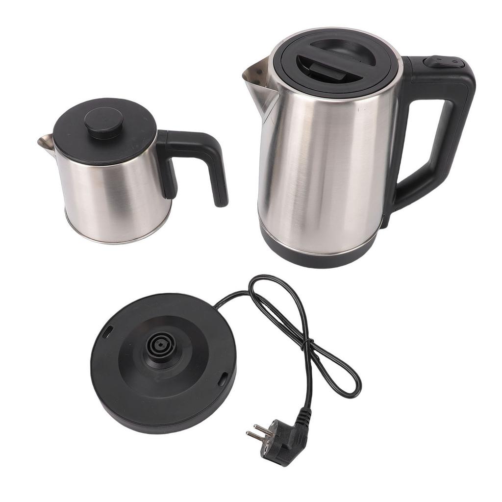 Electric Turkish Tea Maker Cooker Stainless Steel Double Pot Kettle Infuser Keep Warm Function