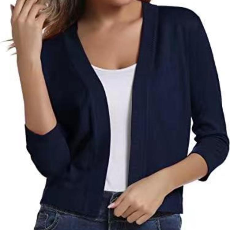 IHUASU Knitwear Women's Simple Versatile Short Jacket Autumn and Winter Knitted Cardigan