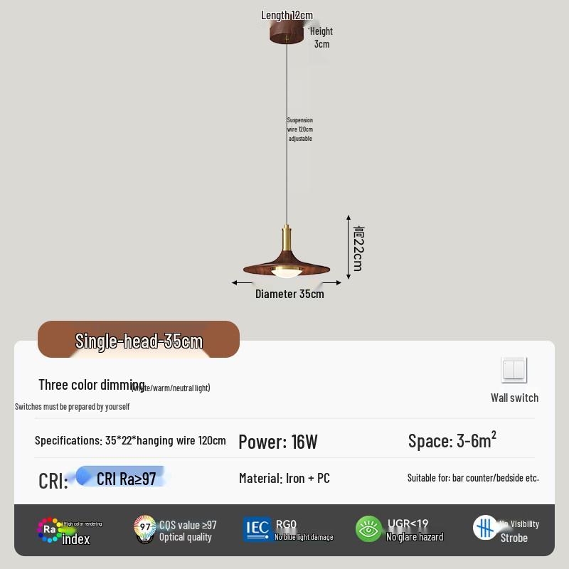 Retro Wabi-Sabi Japanese Log Style Chandelier for Dining Table or Bar