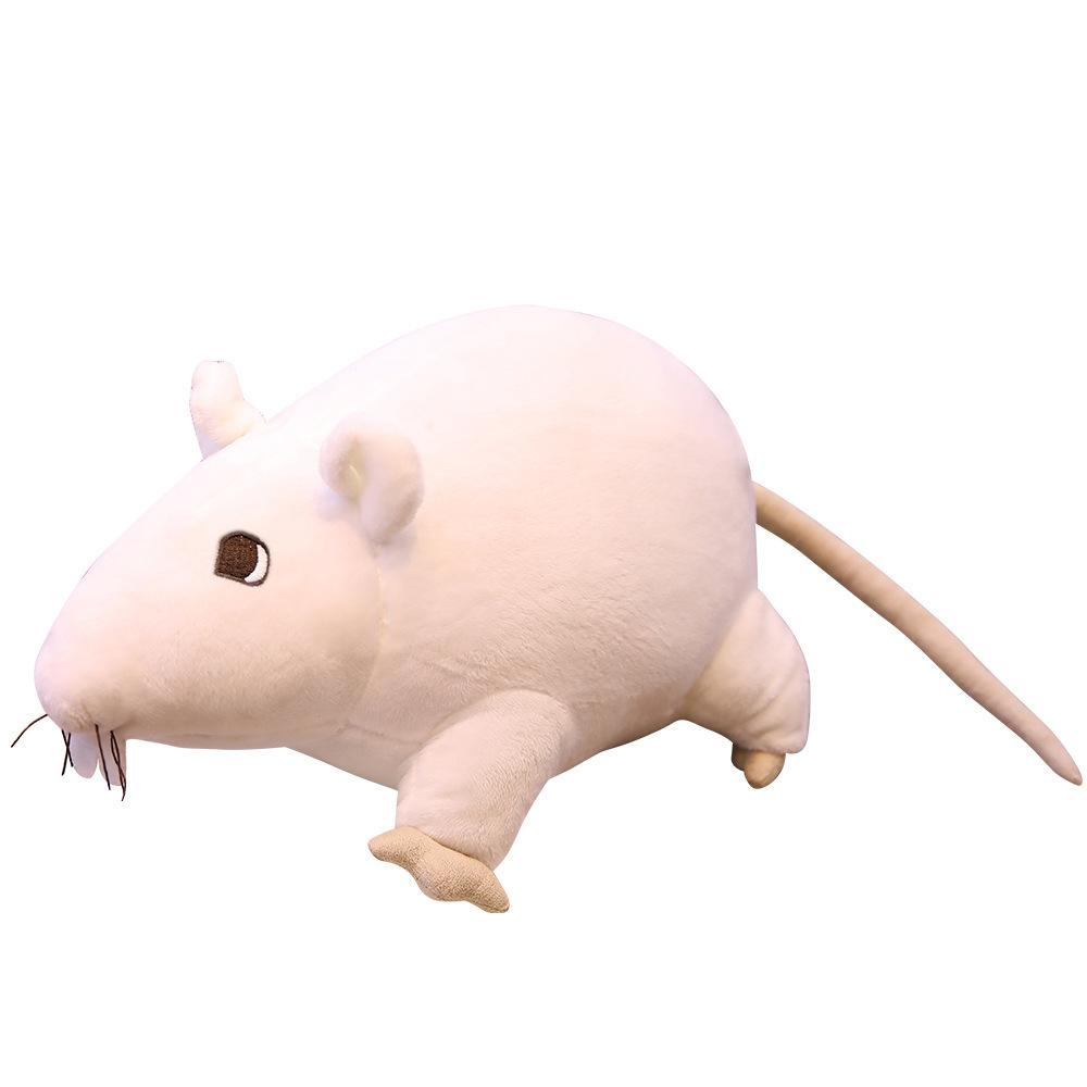 Simulation Mouse Plush Toy Cartoon White Mouse Rag Doll Year Of The Rat Mascot Gift