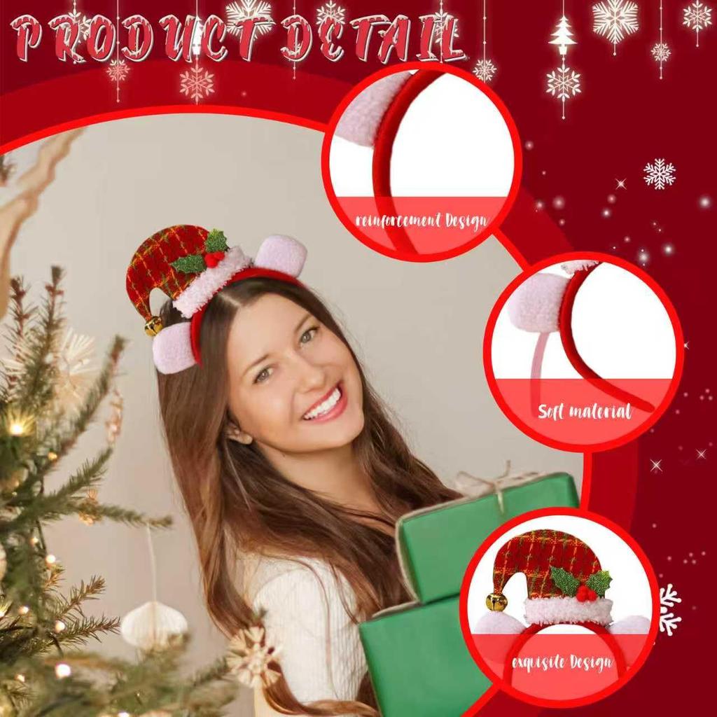 2Packs Christmas Headbands 3D Head Hat Headbands for Kids Women Men Christmas Parties Costume Accessories Xmas Holiday Party