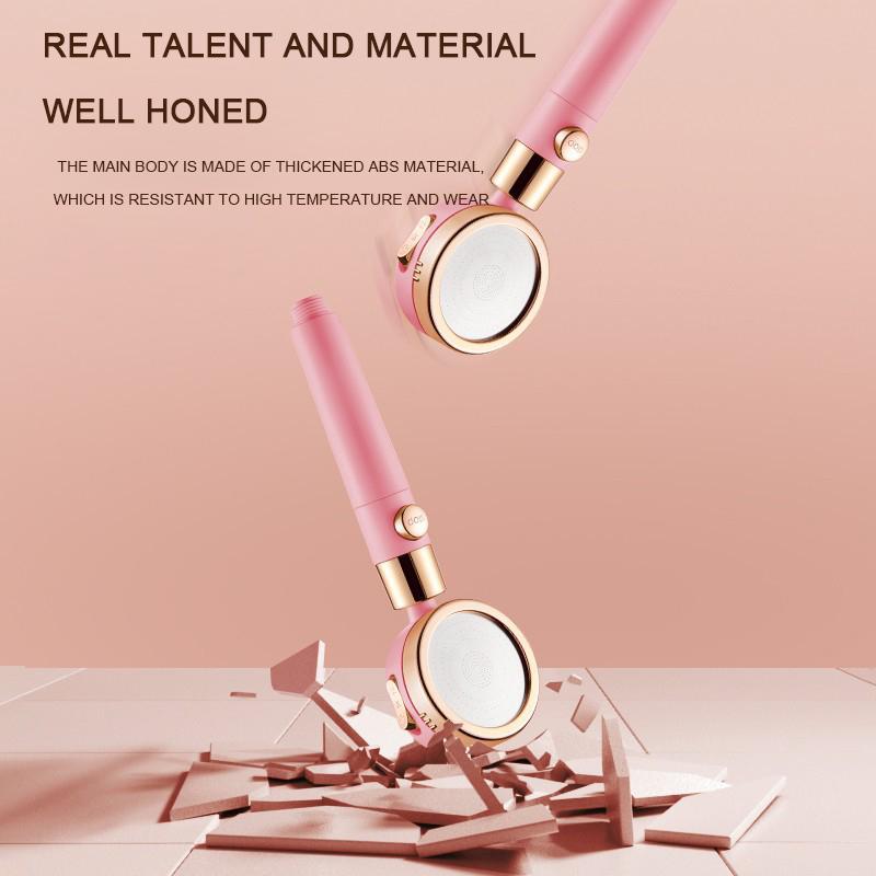 High Pressure Rain Shower Head Shower Head Water Saving Flow 360 Degrees 3 Modes Rotating Adjustment Bathroom Pink Shower Head
