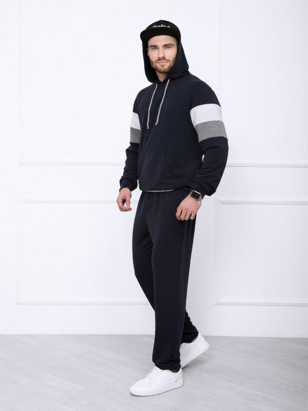 Мужской трикотажный костюм с белыми вставками Issa Plus