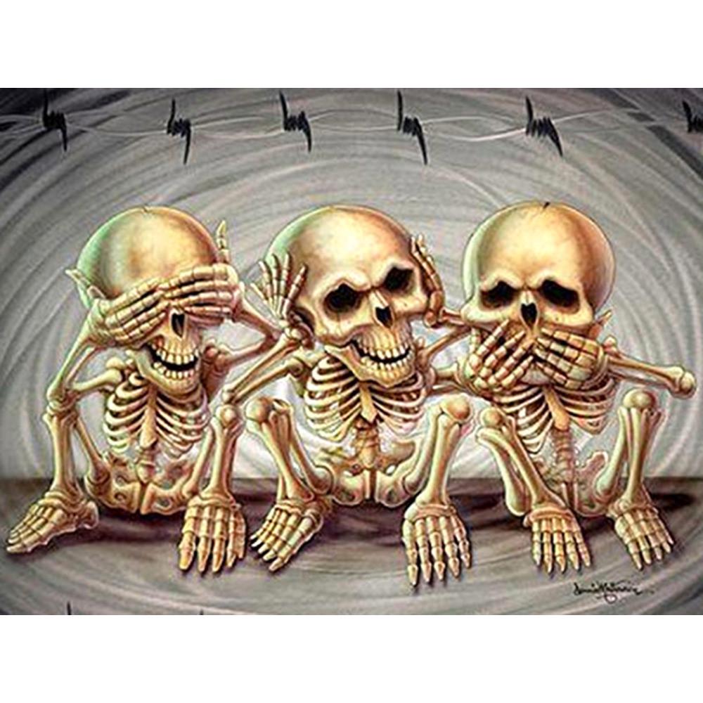 5D DIY Diamond Painting, Skeleton, Adult and Children's Use, Embroidery Set, All Water Diamond Painting, Handmade Home Decoration Gift