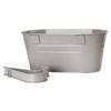 Hanging Flower Pot with Detachable Hooks Iron Metal Bucket Plant Pot for Railing Balcony White