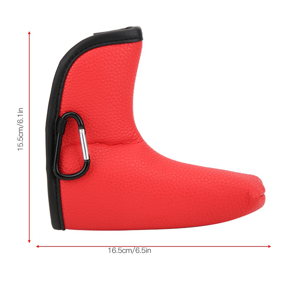 L shape Putter Headcover Slotted Blank PU Waterproof Fabric Thicken Plush  (black )