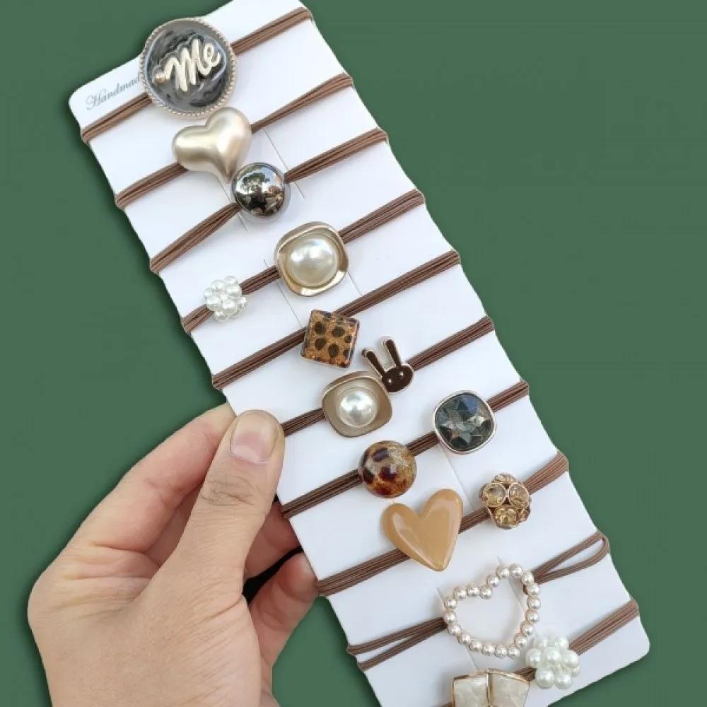 Daily Pretty Ponytail Hair Ties, Hair Elastics 10-Piece Set, Hair Ties, Pretty Hair Ties, Hair Tiles