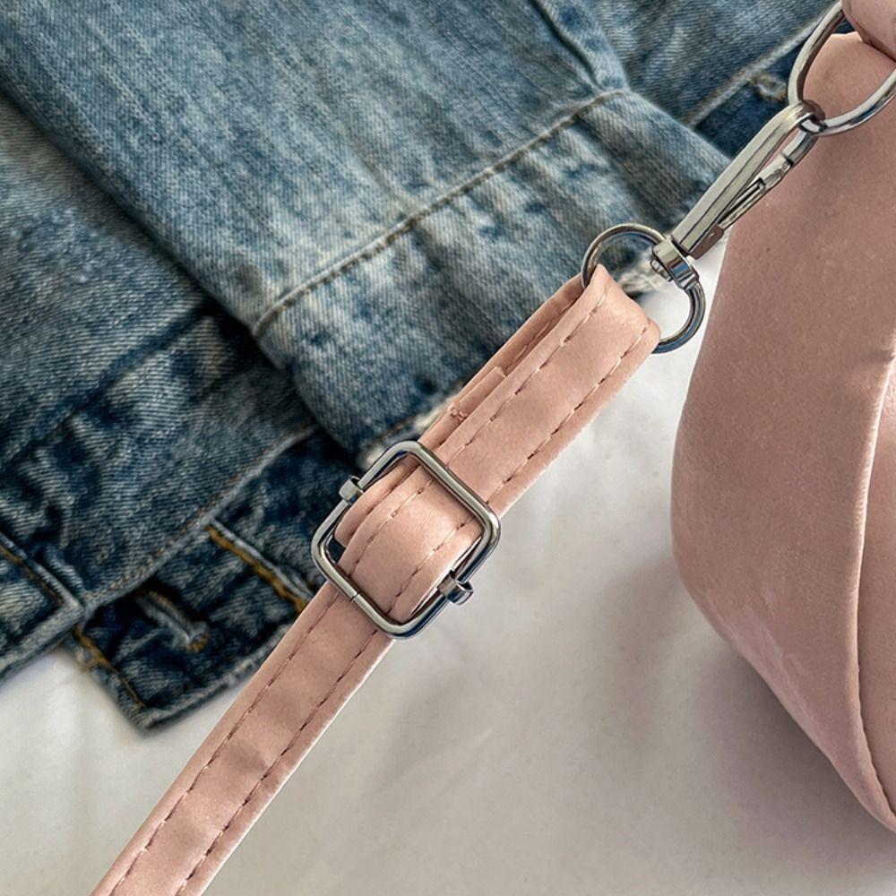 Große Kapazität PU Hobo Tasche Einfarbige Handtasche im französischen Stil Modische Umhängetasche mit Schleife Für Mädchen/Damen