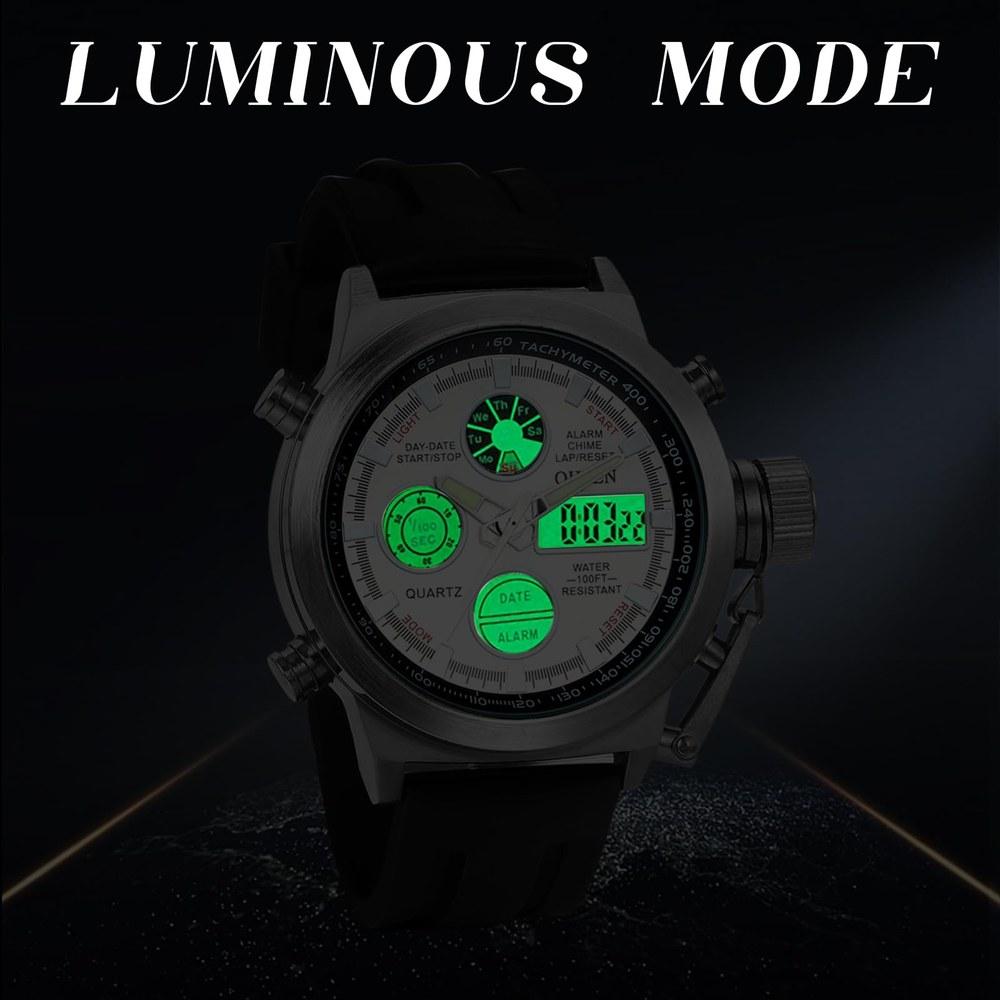 JEWELRYWE Men's Wristwatch Analog and Digital Japan Quartz Multi-function Waterproof 3ATM Outdoor Sports Casual Business Commuting School