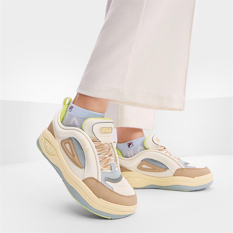 Fila Vitality Colorful Durable Low-Top Skate Shoes Women Sneakers Off-White Cuban-Sand F12W432202FBG