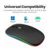 Dual Mode 2.4G Wireless Mouse Bluetooth Mouse RGB Backlit Gaming Mouse Rechargeable Mouse Ergonomic Mice for PC Laptop Tablet